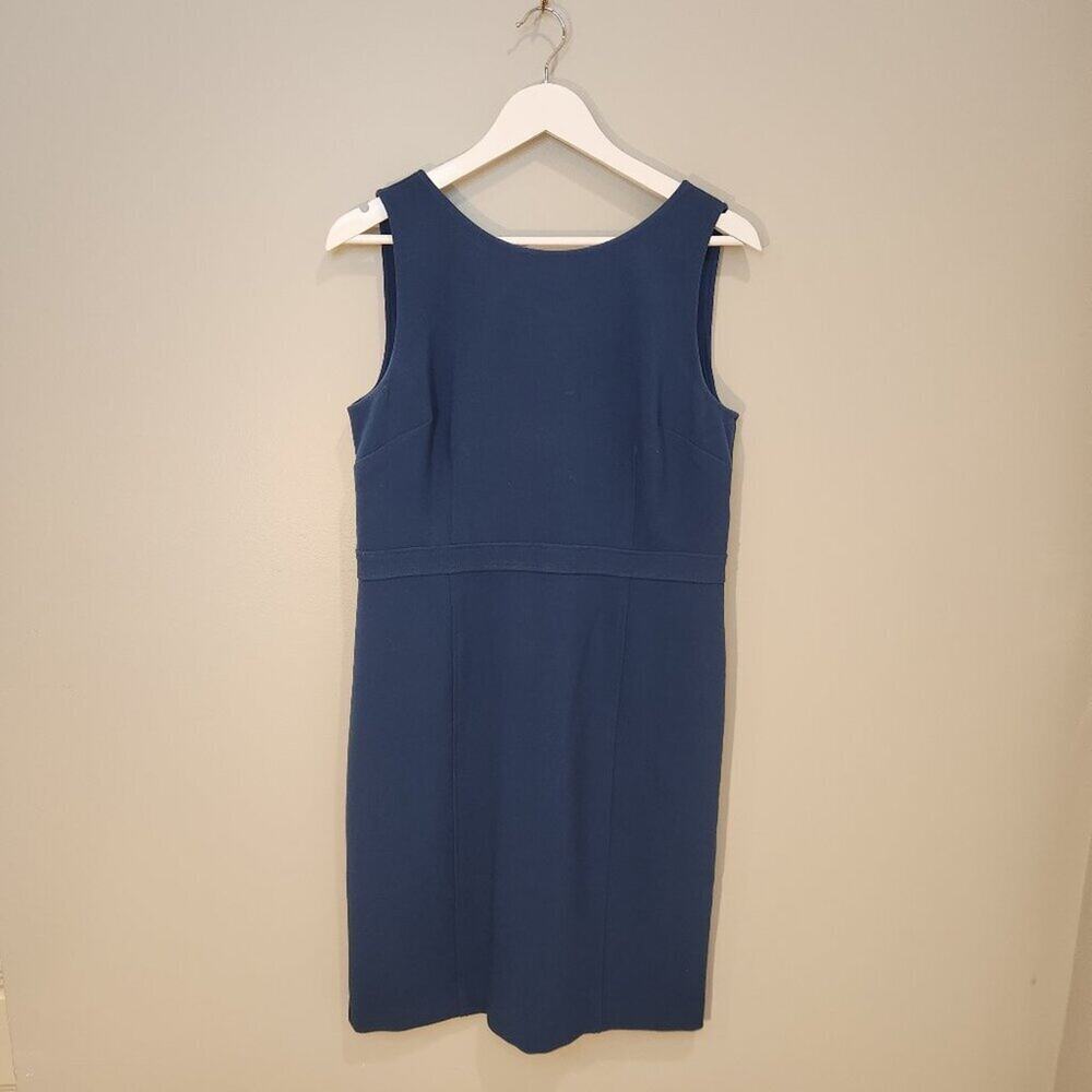 Ann Taylor Sheath Dress Bright Navy Sleeveless - Size 10
